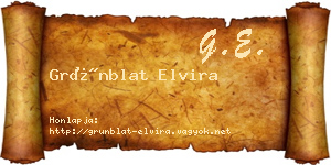 Grünblat Elvira névjegykártya